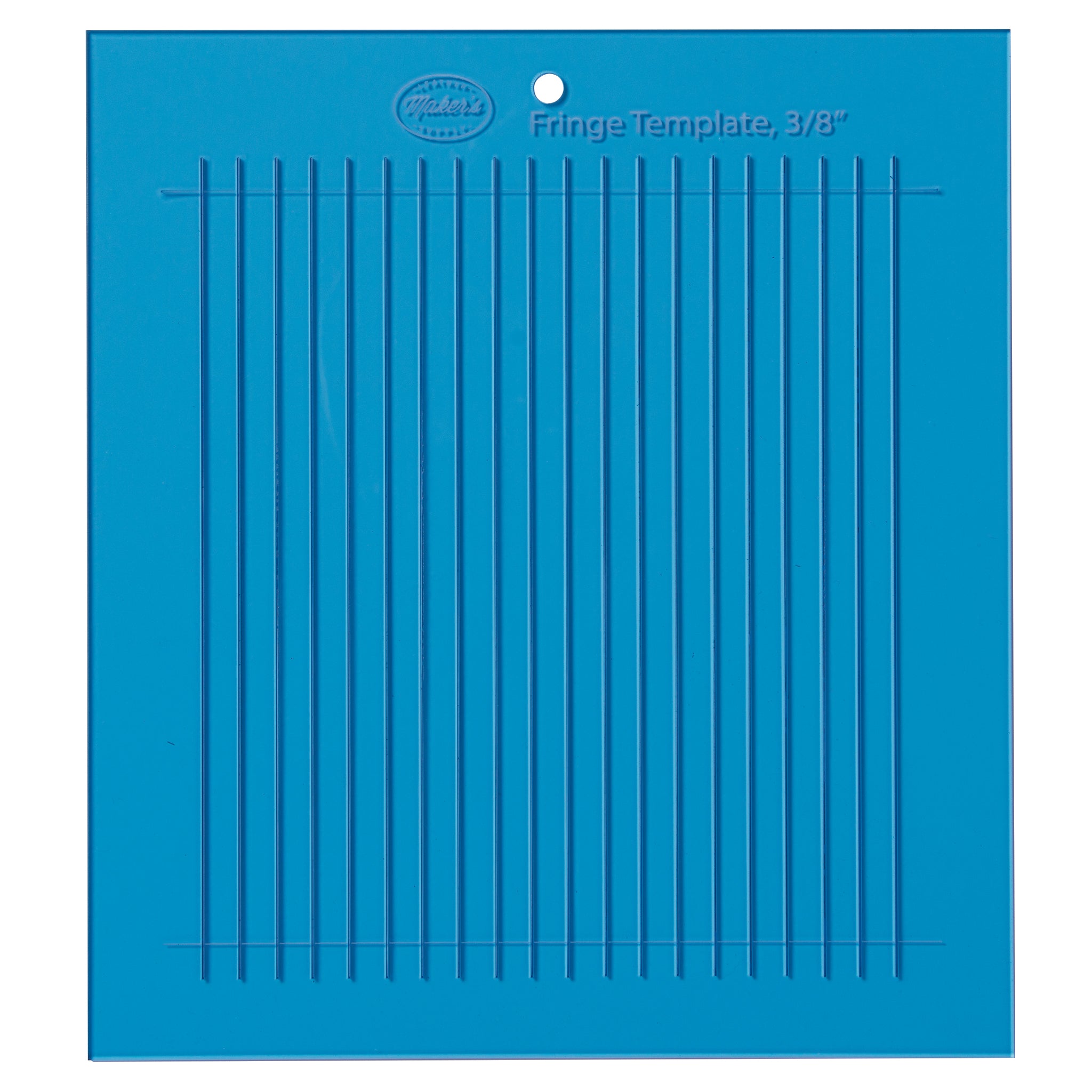 Acrylic fringe cutting template on leather for precise fringe creation